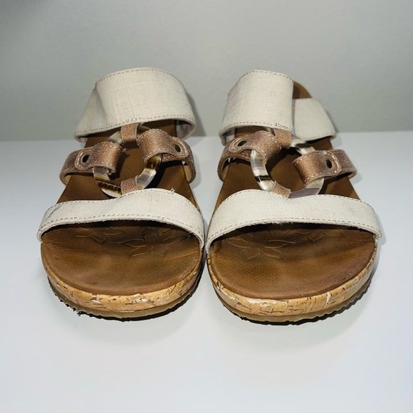 Skechers Cali Beverlee Sail Away Cream Cork Wedge Sandals 10 Women’s - Picture 3 of 13